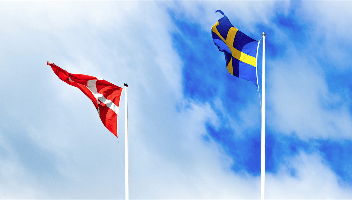 flags of denmark and sweden