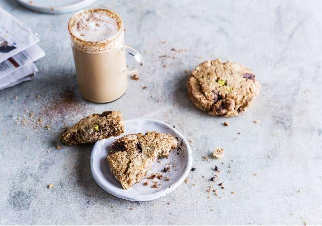 Tasty and good cookies with nuts and protein chocolate chips