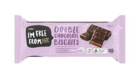 Coles I'm free from sugar chocolate biscuits