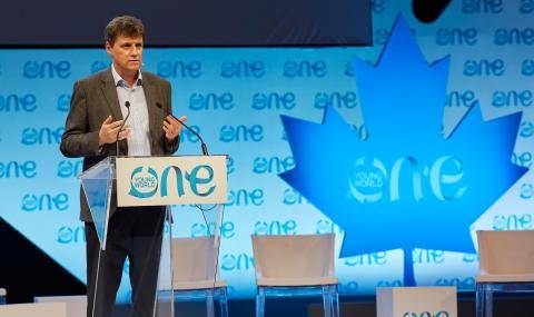Antoine de Saint-Affrique speaking at One Young World summit in Ottawa/Canada 2016