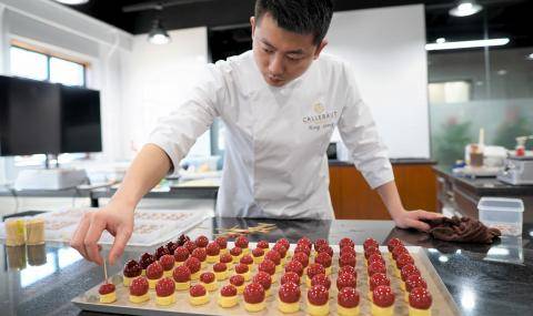 Chef working at Barry Callebaut Chocolate Academy Beijing