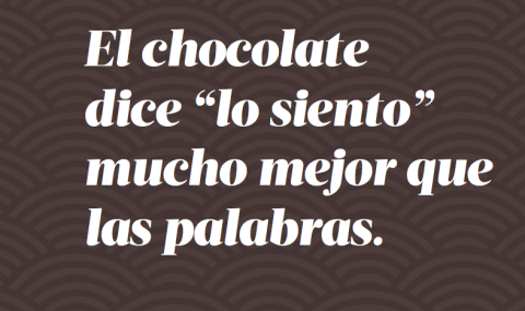 "El chocolate dice 'lo siento' mucho mejor que las palabras", Rachel Vincent