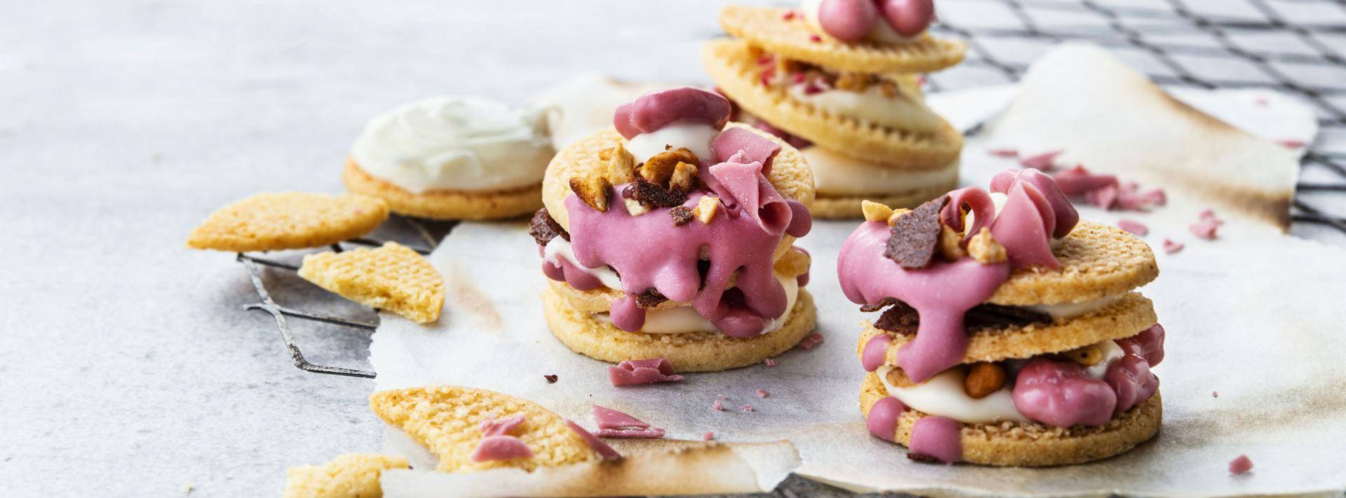 Ruby chocolate artisanal biscuit snack