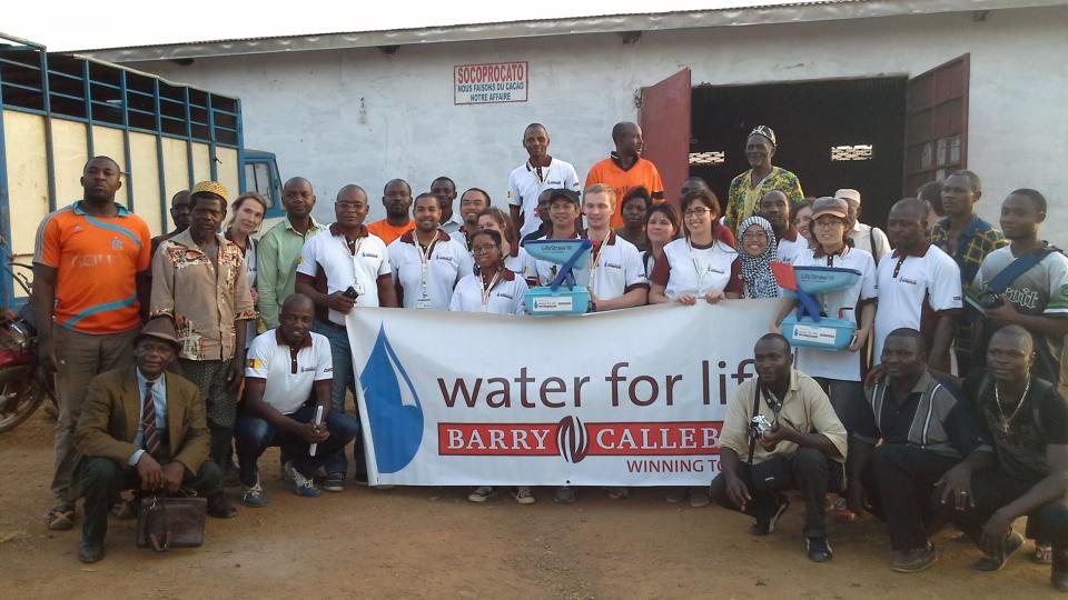 Barry Callebaut Water for Life champions during Cameroon cocoa study tour - at the cocoa farmer cooperative Socoprocato