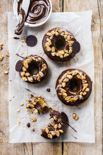 Organic vegan chocolate donuts