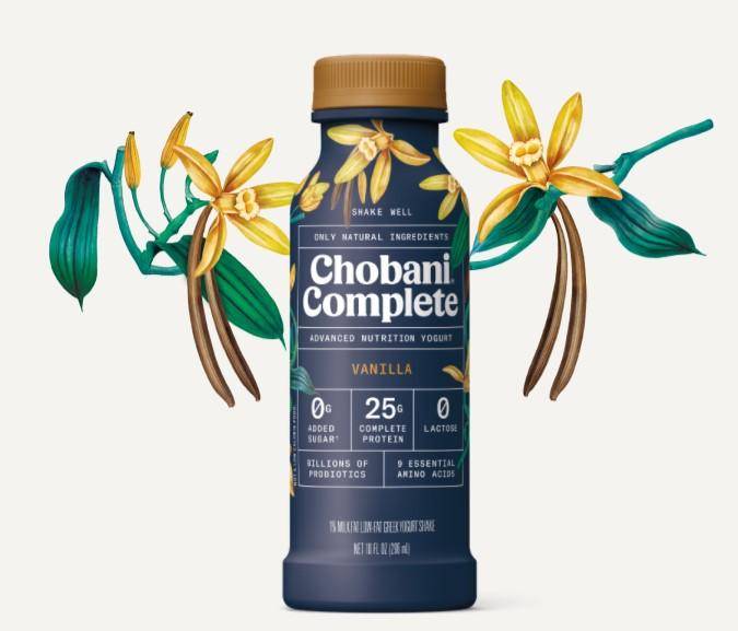 Bottle of Chobani Complete Vanilla dairy shake