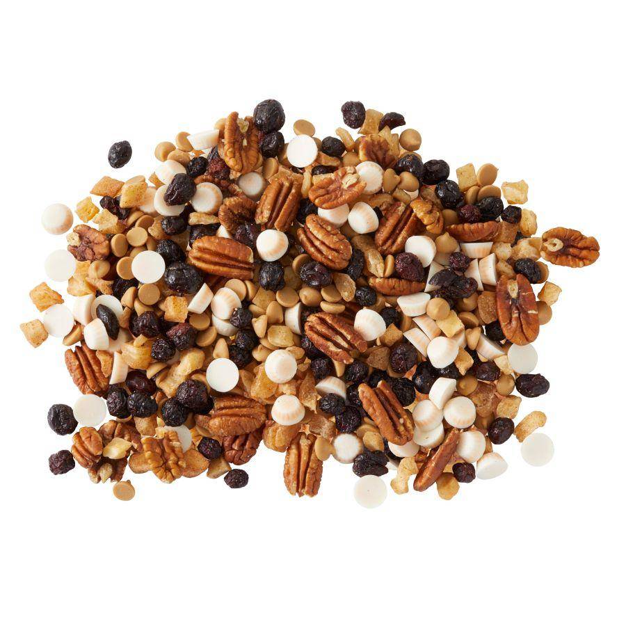 fall harvest trail mix on a white background