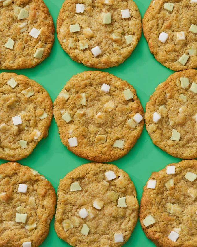 cookies on a light green background