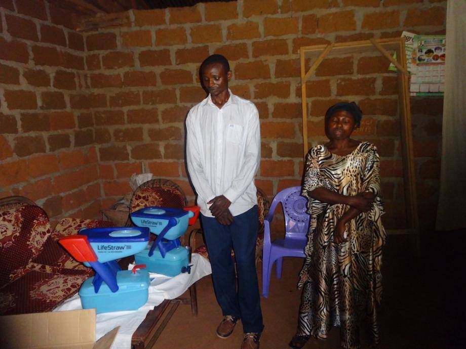 Barry Callebaut Water for Life champions during Cameroon cocoa study tour - water filters in cocoa families